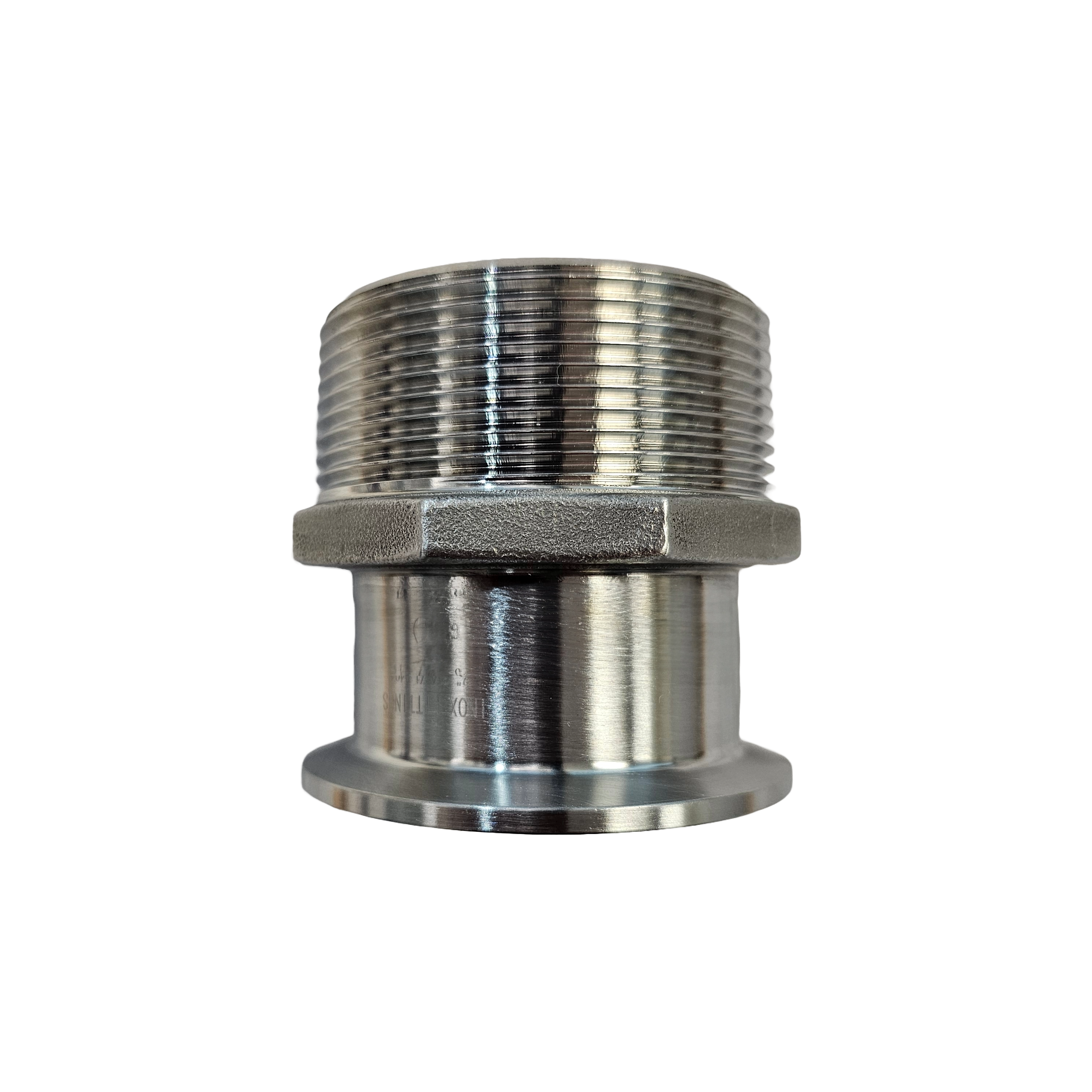 2 inch BSP male to 2 inch Tri Clamp / Tri Clover Adaptor with Hex