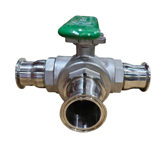 3 Way Stainless Steel Triclamp Ball Valve 'T' Port