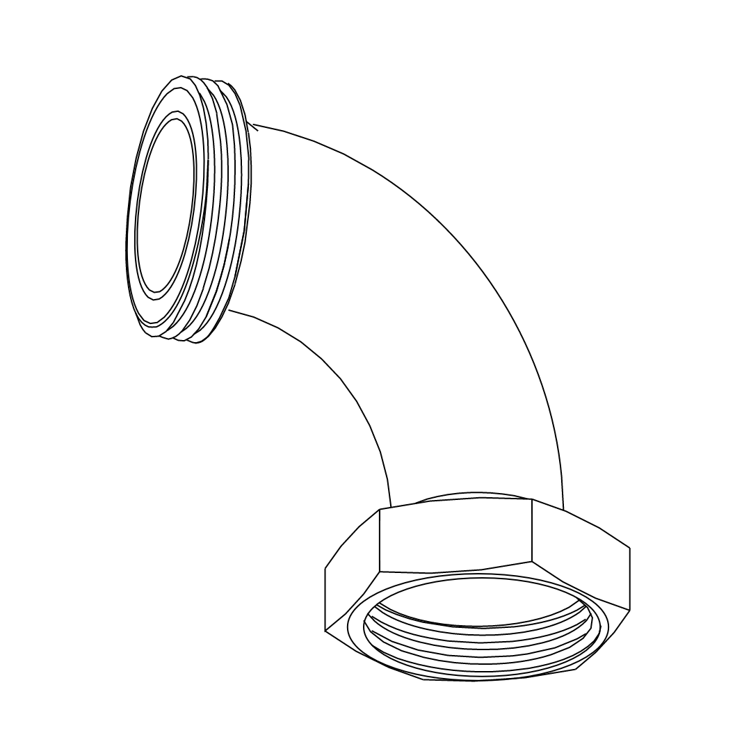 1 inch RJT BSM Male to Female 90Deg Elbow 316SS