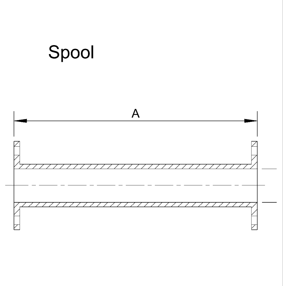 3" Flanged Sch10 Straight Spool Length Riser 316SS TD