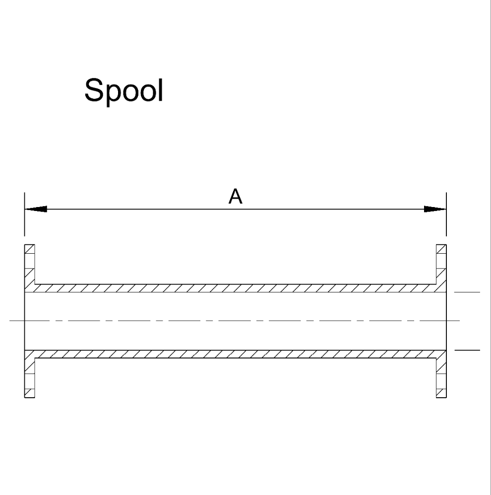 3" Flanged Sch10 Straight Spool Length Riser 316SS TE