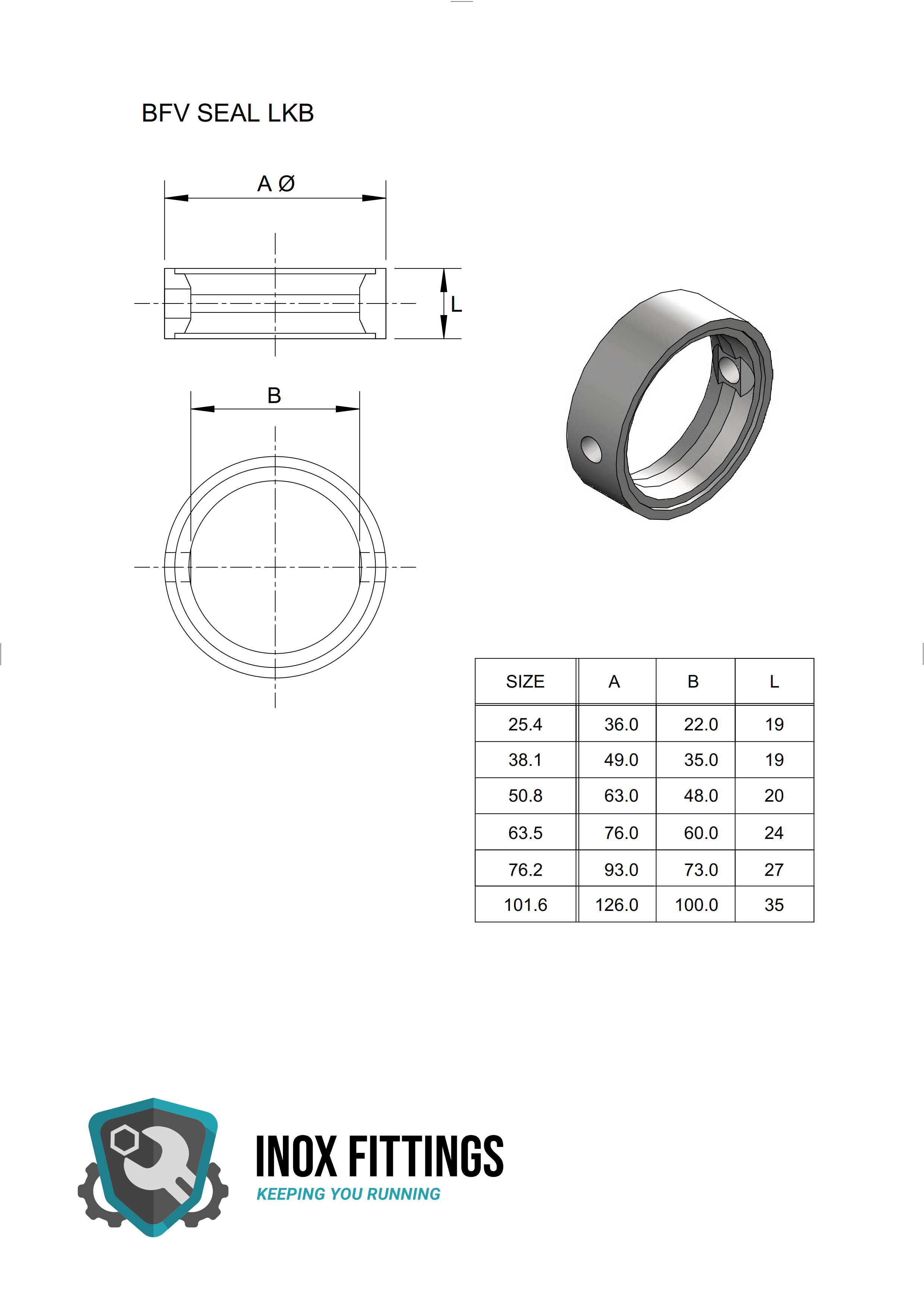 Butterfly valve Seal Silicone to suite Alfa Laval LKB valves