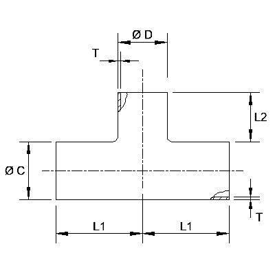 Reducing Tube Tee 316SS AS1528 - Inox Fittings